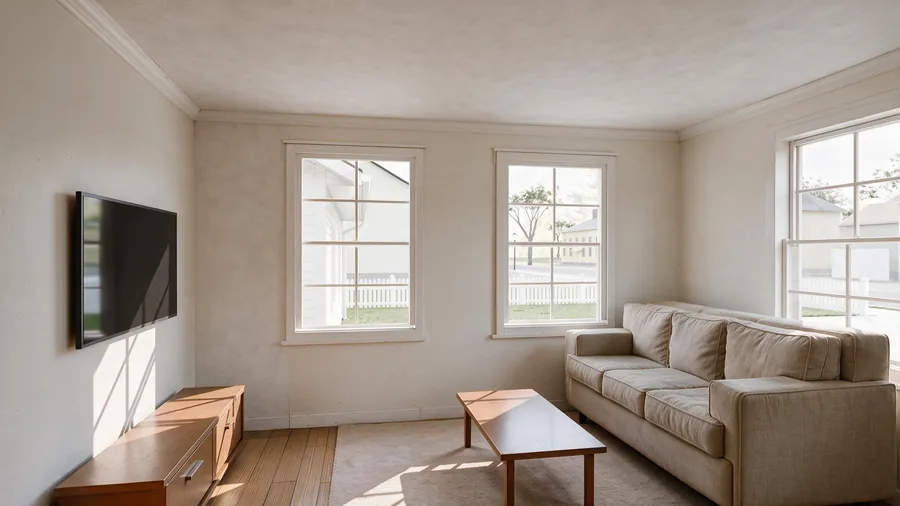 Family room: the same frame finished by the AI