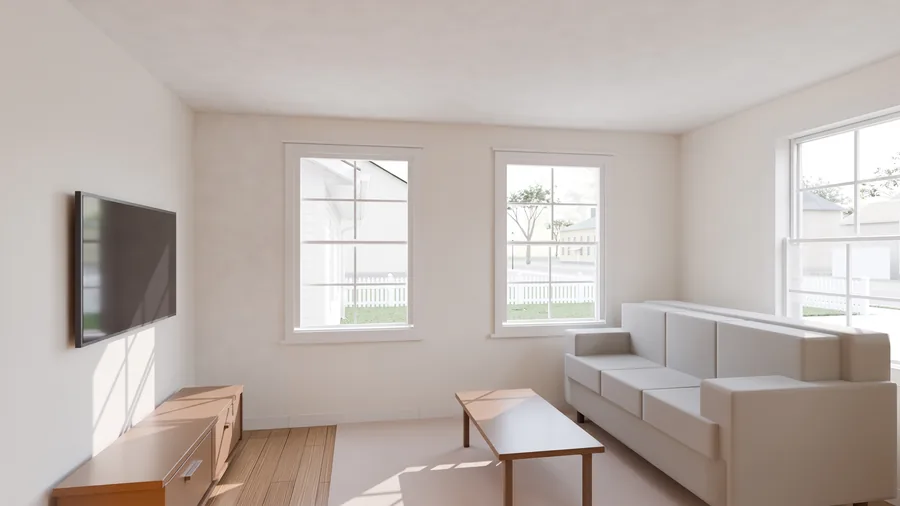 Family room: Blender render of the 3D set